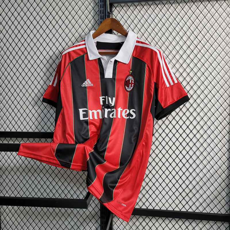 CAMISA RETRÔ DO MILAN 12/13 VERMELHO E PRETO
